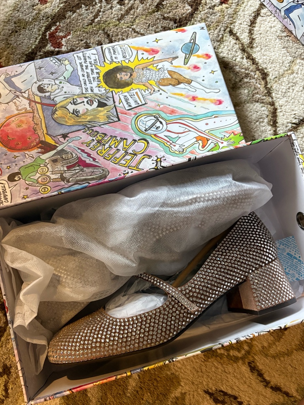 Jeffrey Campbell Crystal-Embellished Mary Jane Block Heels